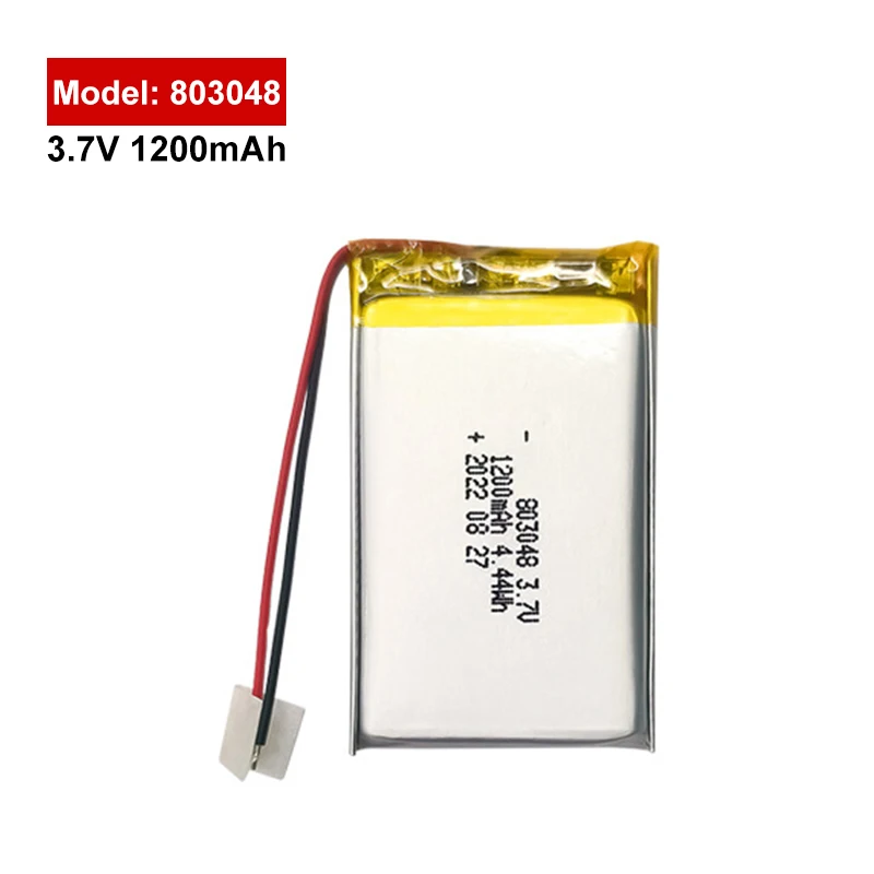 

803048 3.7V 1200mAh Polymer Lithium Lipo Rechargeable Battery For Mp3 GPS Recording Pen Bluetooth Massager Scanner