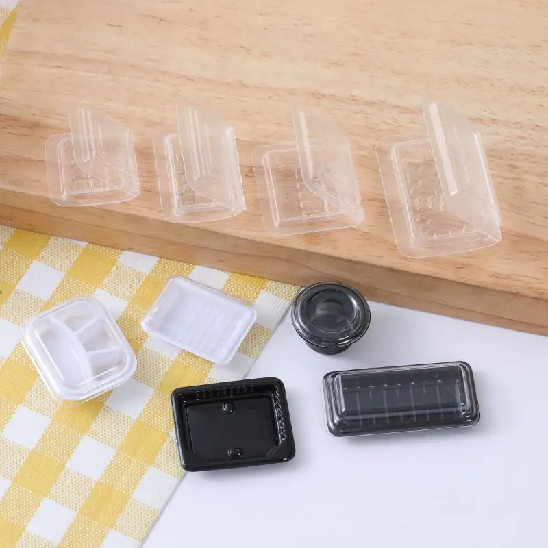 Simulation Mini Fast Food Box Disposable Takeout Lunch Packing Model Dollhouse Miniature Prop Home Decor Decoration 20pc/lot
