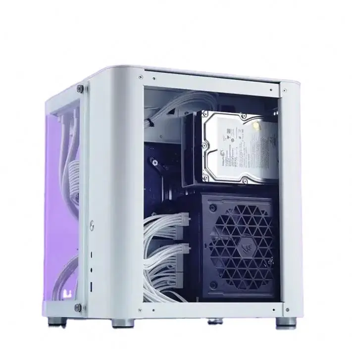 TK-1 M-ATX/ITX Mini PC Case with Transparent Tempered Glass Side 160mm Cooler & 240mm Water Cooling Support Mini Computer Case