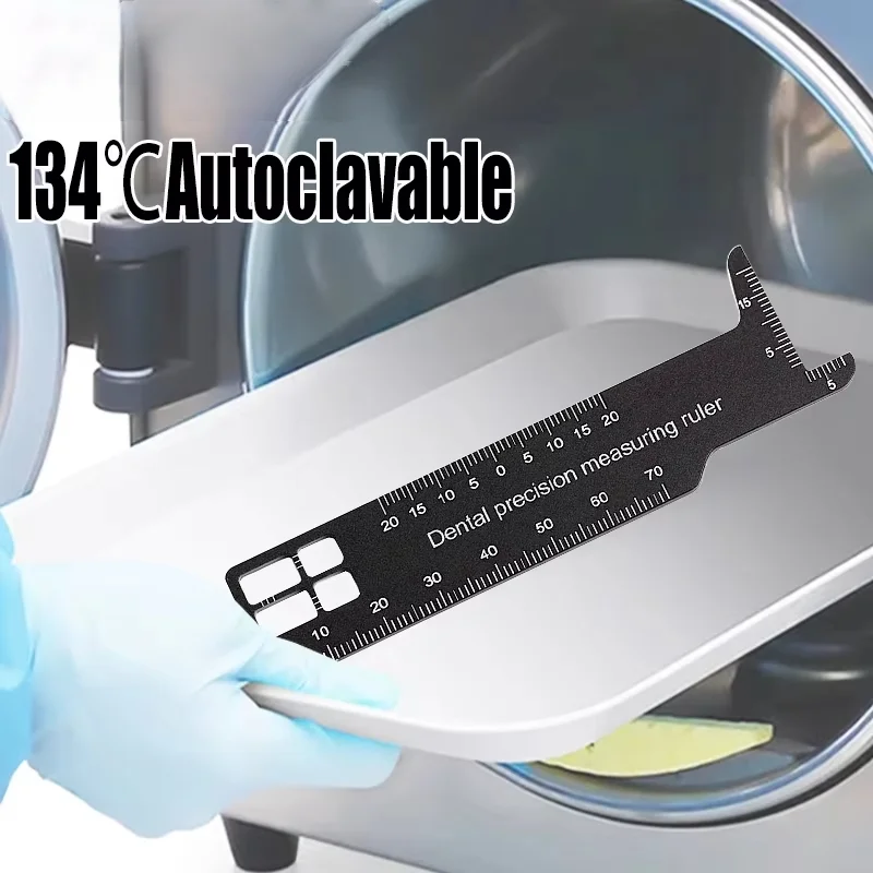 1Pcs Dental Autoclave Precision Measuring Ruler Dentistry Orthodontic Double Sided Photography Gauge Span Aluminum Dentist tools