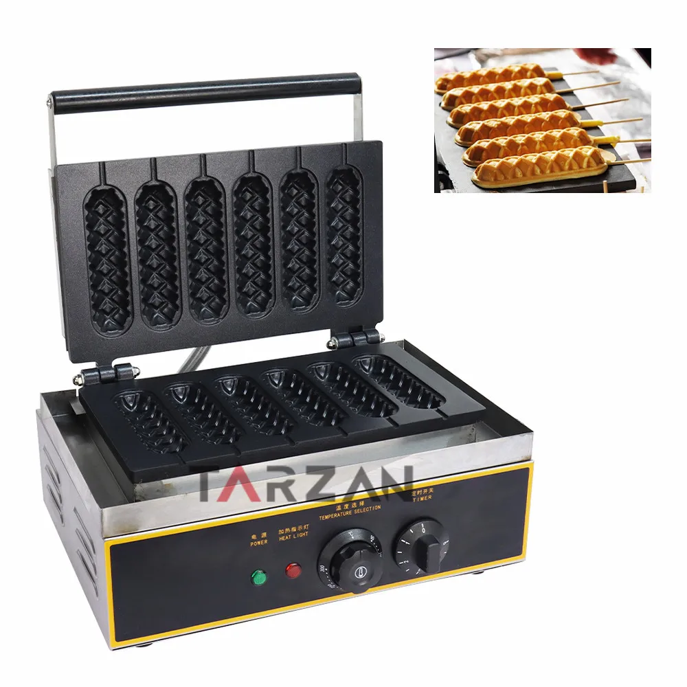

Snack Machine Series Waffle Stick Machine Electric Crispy Hot Dog Grill 6 Hot Dog Waffle Maker