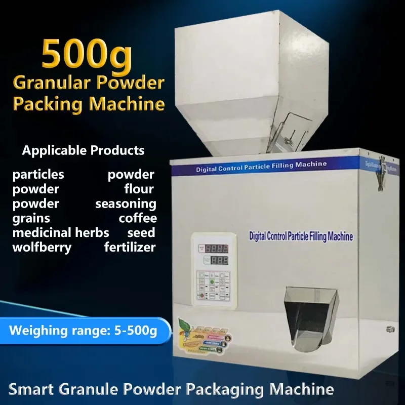 500G Granule Powder Filling Machine Automatic Weighing Machine Cereals Packaging Machine for Tea Bean Seed Particle 220V/110V