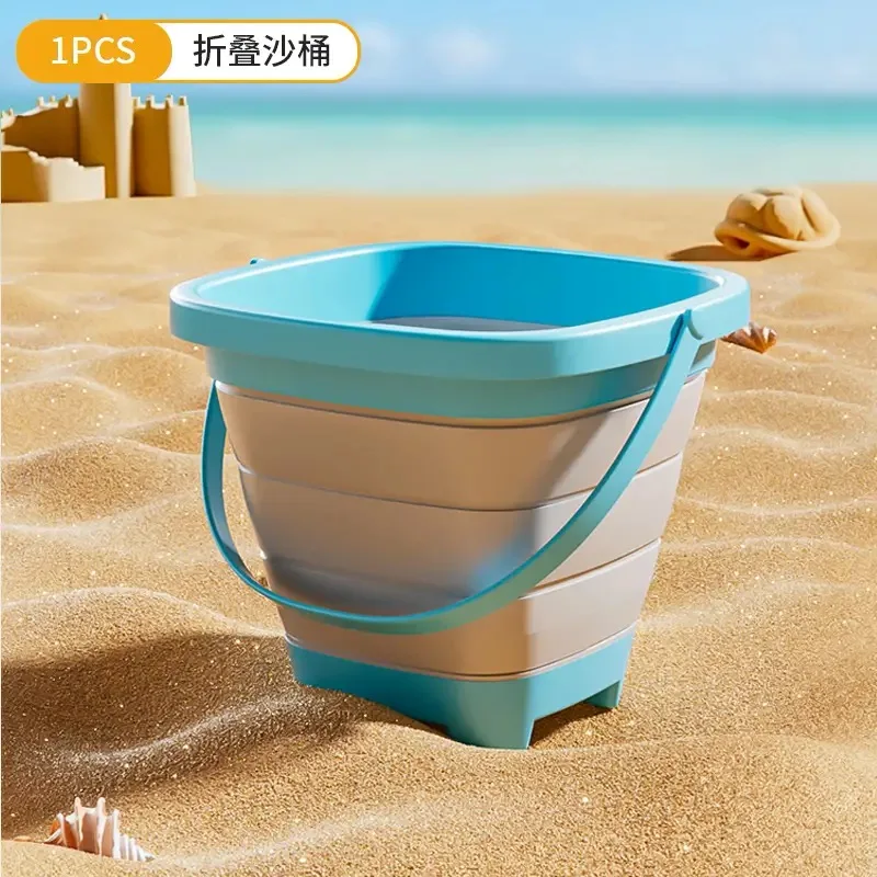 Składane składane wiadro zestaw zabawek plażowych narzędzia przenośny zestaw do piasku dla dzieci podróż na świeżym powietrzu podwórko piaskownica zagraj w prezent dla dzieci