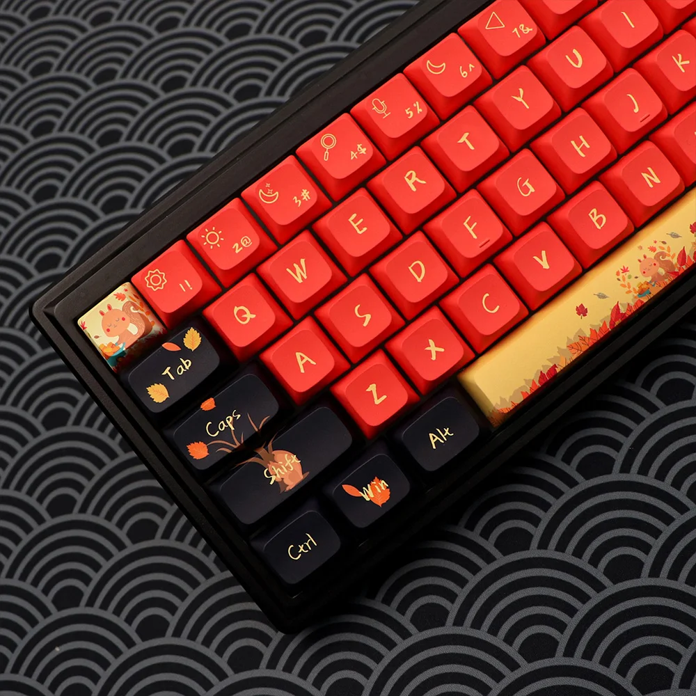 XDA Squirrel Diary Theme Keycap PBT Hot Sublimation 139 Keys Adaptable 61/68/104/108 Mechanical Keyboard