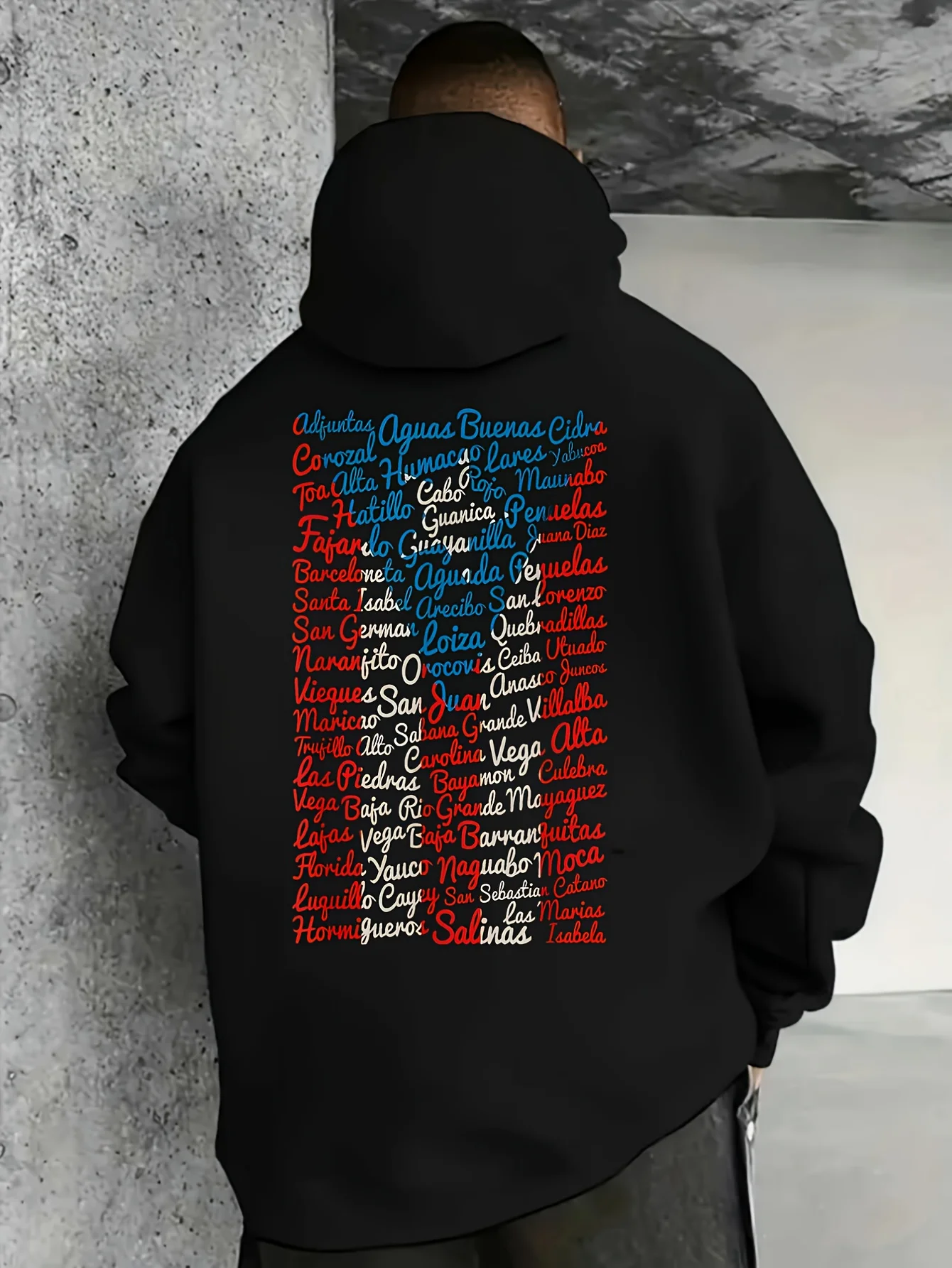 Men's Casual Retro Street Style Loose Hooded 270g Vintage Street Print Casual Top Men's Sweatshirt Puerto Rican Town Breathable Sweat-Wicking Fabric Autumn/Winter Casual Hooded Gift Item Unisex Best-Selling Item Soft Breathable Lightweight - Round Neck Regular Fit - Machine Washable Comfortable Round Neck Short-Sleeve Graphic Print T-Shirt Black Size S to XXXL Casual Wear