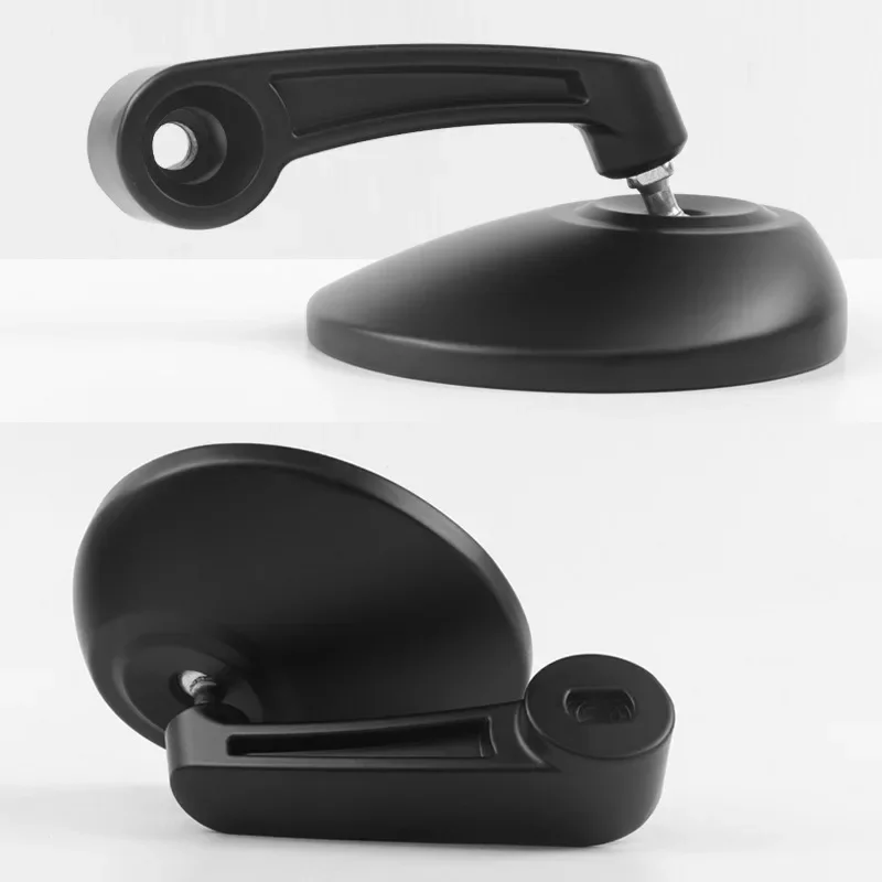 

Универсальное зеркало на руль мотоцикла — большое круглое, алюминиево-черное, изогнутая линза с антибликовым покрытием