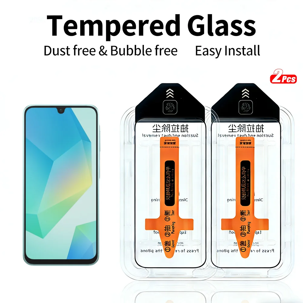 2 peças de vidro temperado para Samsung Galaxy F17 F16 F56 M56 M16 A52 A52S 5G protetor de tela instalação com um toque