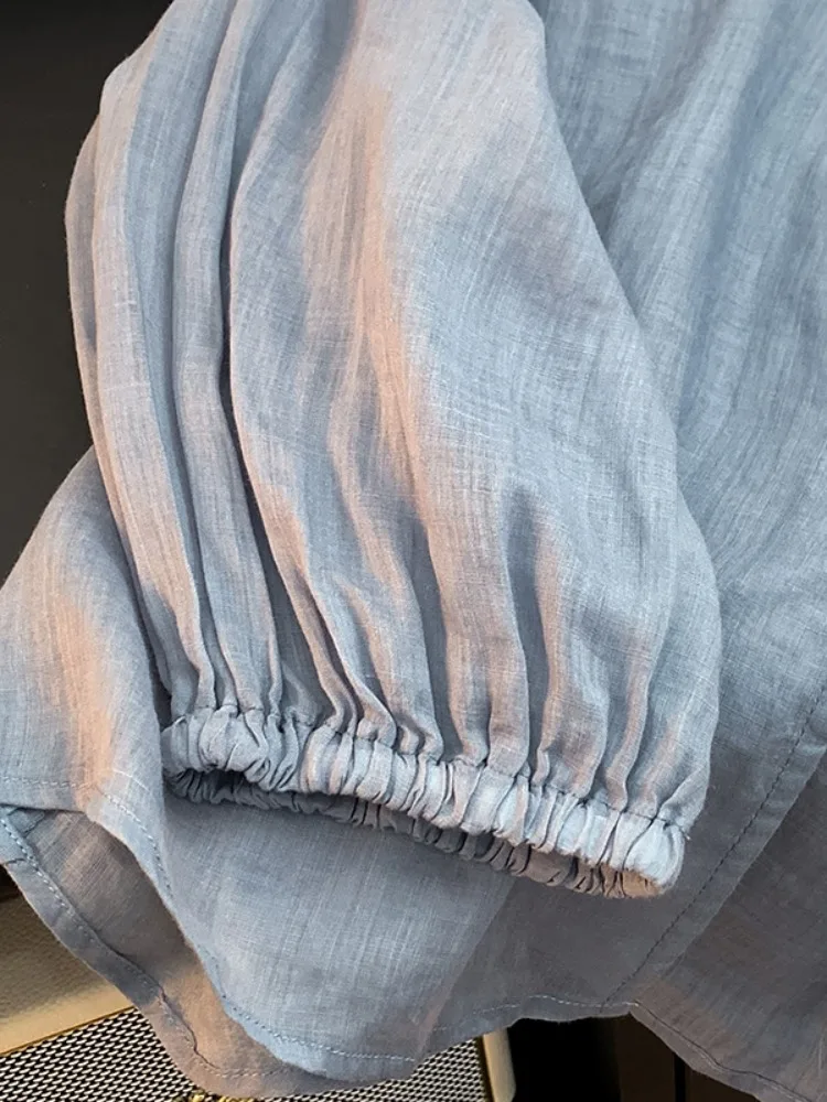 Retro coreano sle linho aberto cardigan feminino longo sve irt com bule outono agasalhos gola furador com cinto linha de algodão...