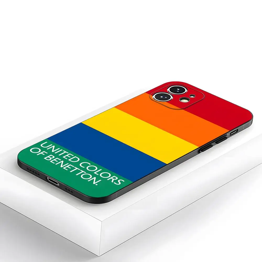 Funda de teléfono Benetton para iPhone 16 15 13 Pro Max 14 12 11 Xr X Xs 8 7 Plus contraportada de lujo