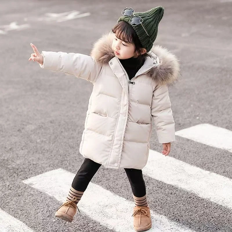 

New Winter Down Thick Warm Jacket Girls Waterproof Hooded Coat Children Outerwear Clothing Teenage Kids Parka Snowsuit 2025