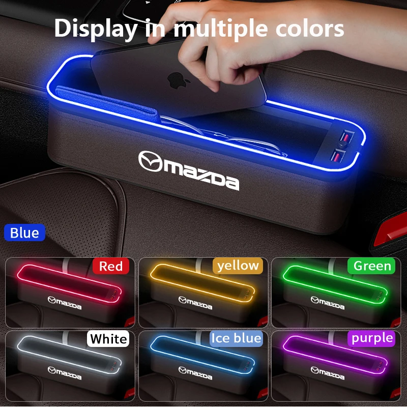 For Mazda Axela 6 Atenza CX-30 CX-5 MX-5 CX-50 CX-4 CX-8 EZ-6 2025 Car Seat Gap Slot Crevice Storage Box USB Charging Organizer view 5