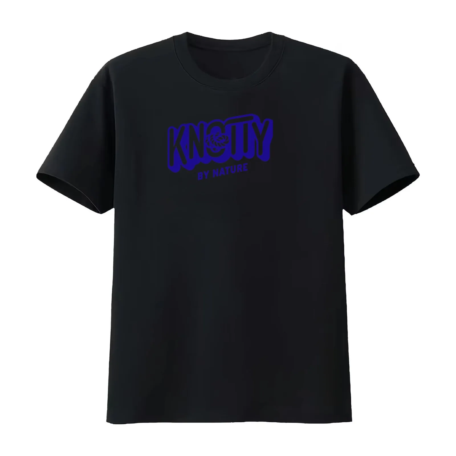 Knotty by Nature: Refined Typography Design T-Shirt Summer Casual Cotton Tee Oversized Streetwear Tops Vintage Graphic Print