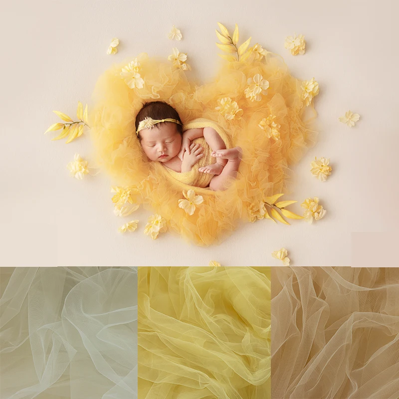 Neugeborene Fotografie Requisiten schiere Mesh Hintergrund decke Baby Wickel Wrap Studio Säugling posiert Foto dekorative Accessoires