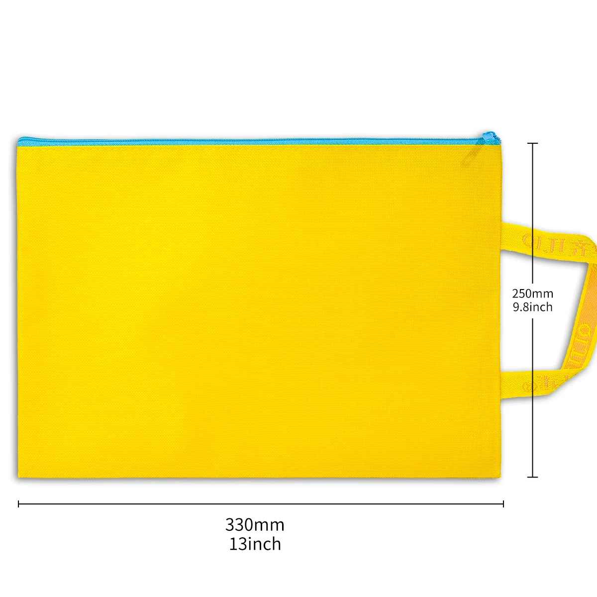 Tas kanvas tahan lama untuk menyimpan alat tulis dengan kapasitas besar. Ritsleting minimalis kuning keju untuk penggunaan ujian 5/10 buah