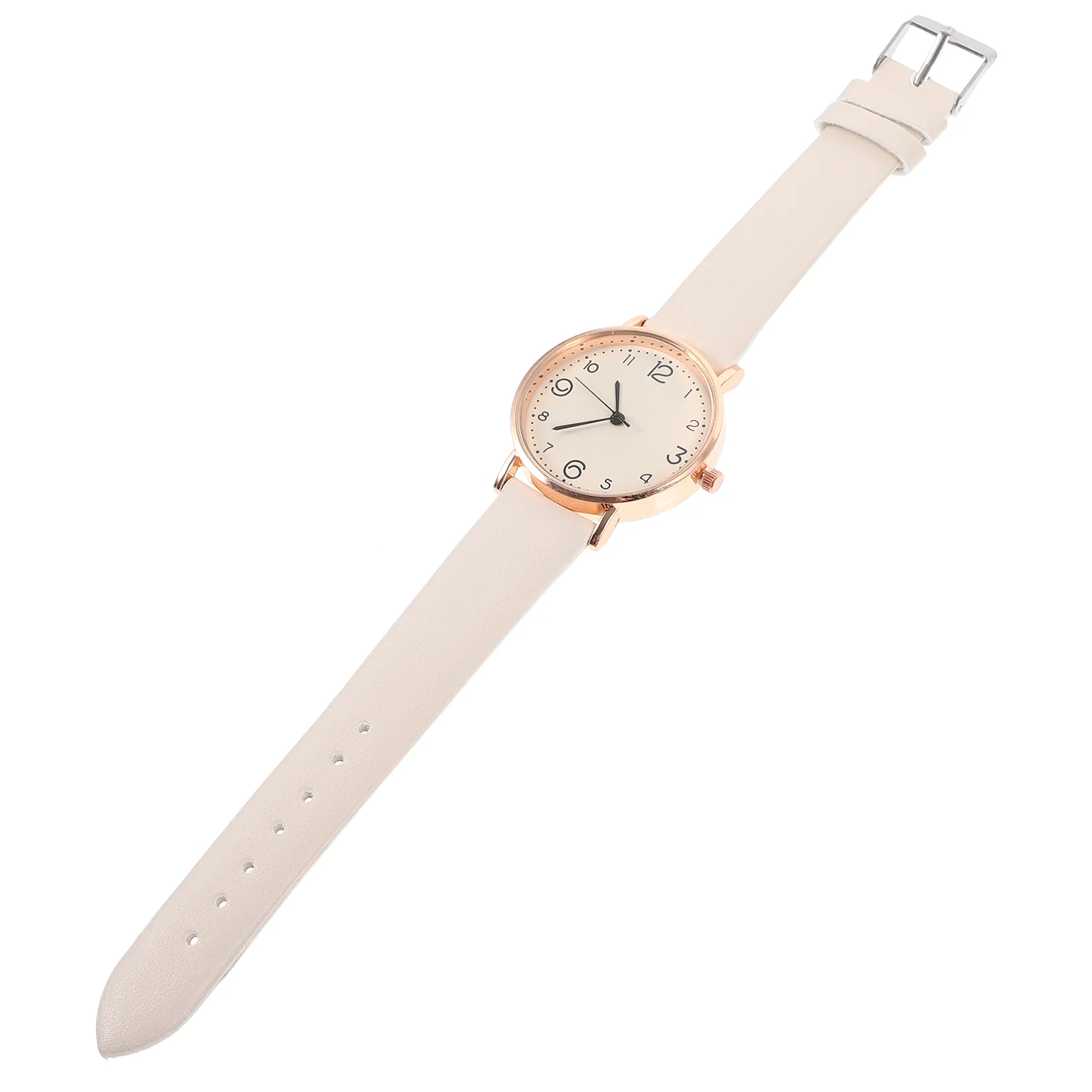 Casual Women Watch Fashion PU Strap Wrist Watch Quartz Watch for Ladies Girls (White) Women Quartz Watch