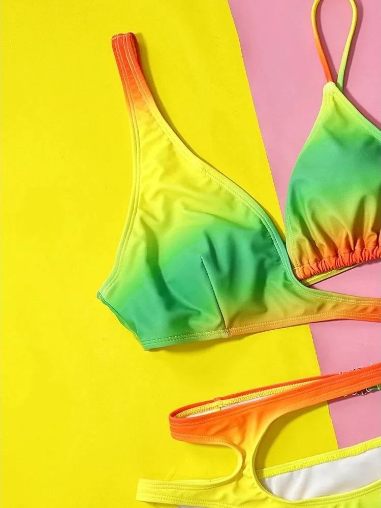 

VigoCasey 2024 Women's Sexy Hollow Strap Swimwear Print Design Thiened Cleanfit Sle Mid-Length A-Line Sve Ladies' Faion