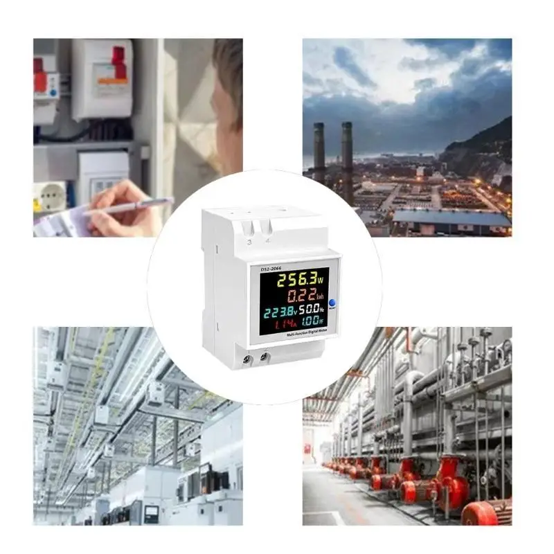 

652F Home Digital Display Electricity Meter Din Electric Energy Frequency Meter