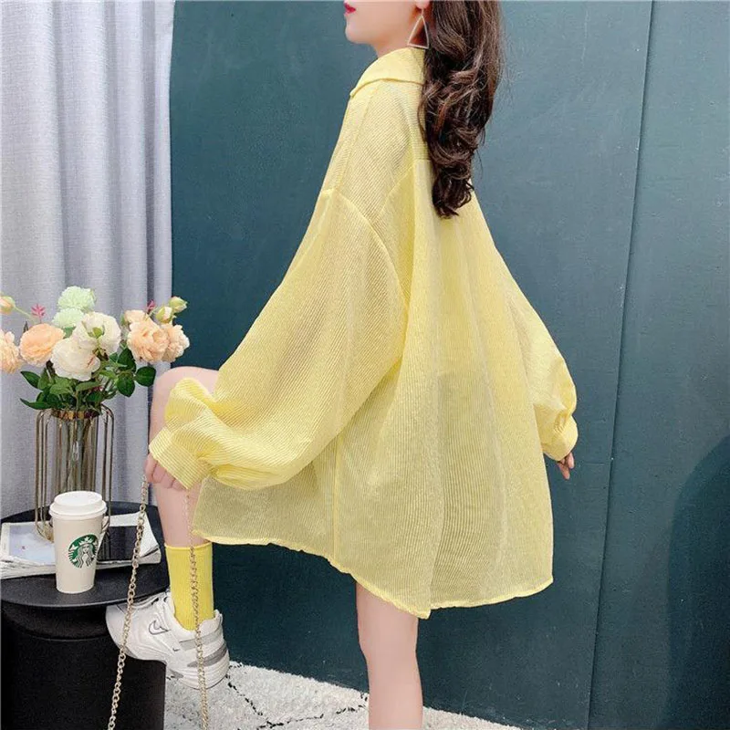 Thin UV Protection Sun-protective Coat Women Summer New Loose All-match Beach Long-sleeved Cardigan Top lady Sun-protective Coat