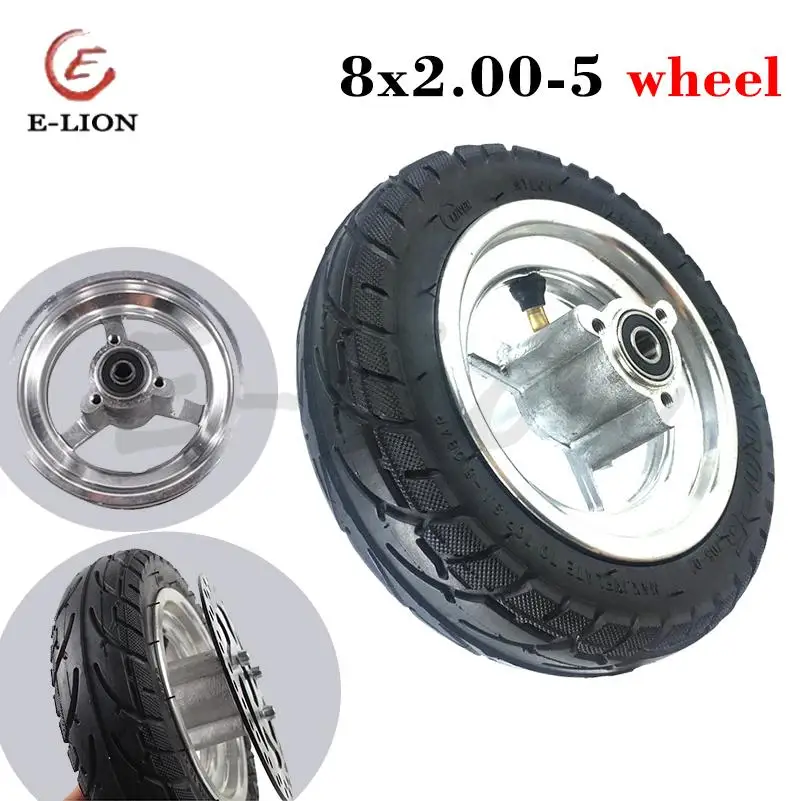 

8x2.00-5 Wheel Tubeless Tire with Aluminum Alloy Rim for Kugoo C3 S3 S2 MINI Electric Scooter Pneumatic Wheels Modified Parts
