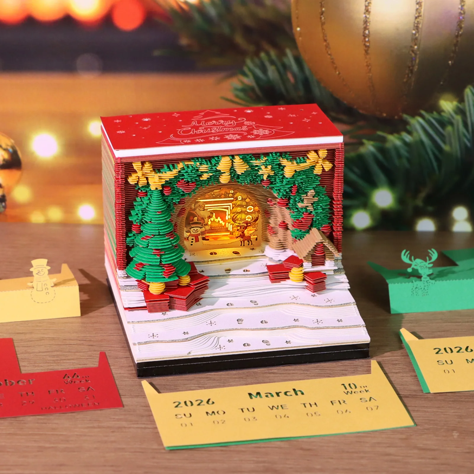 Calendario decorativo per il conto alla rovescia delle vacanze a LED, piccolo arredamento per il desktop domestico, decorazione per caminetto delle vacanze