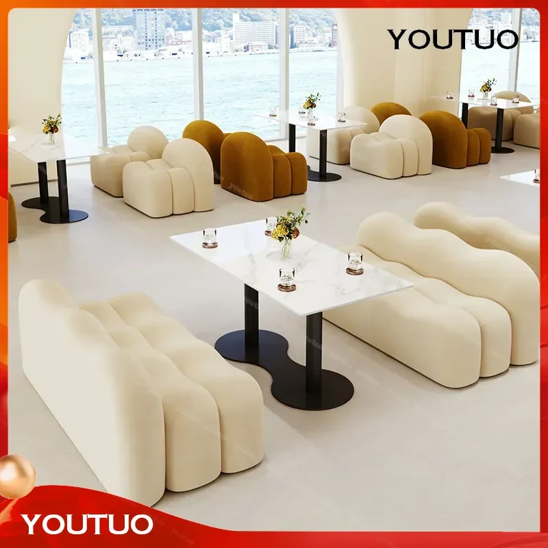  Simple Small Living Room Dining Tea Table Chair Combination Sofa  Small Apartment Creative Homestay Office Negotiation