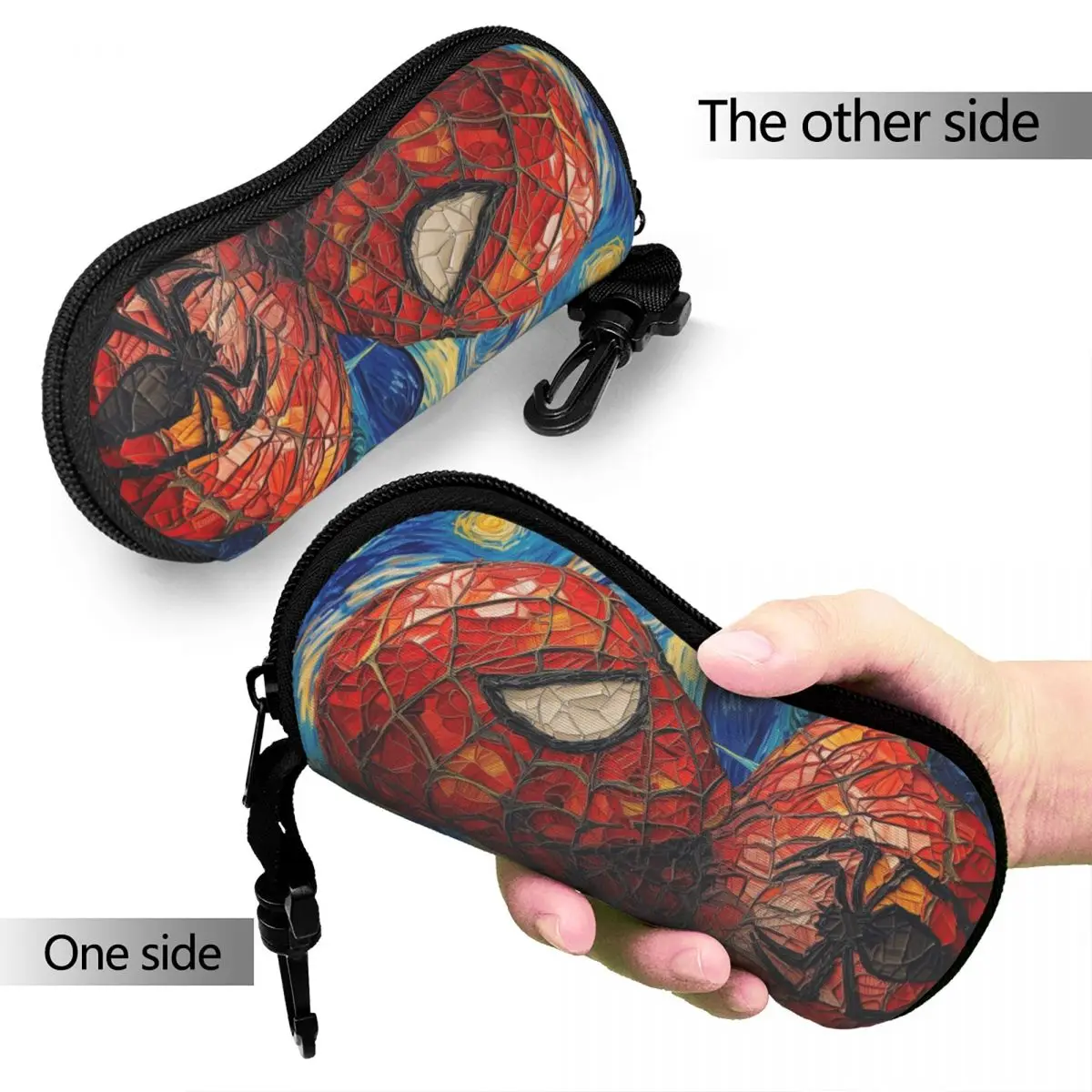 Spider-man Glasses Case Protective Zipper Glasses Storage Box Vintage Eyeglasses Box