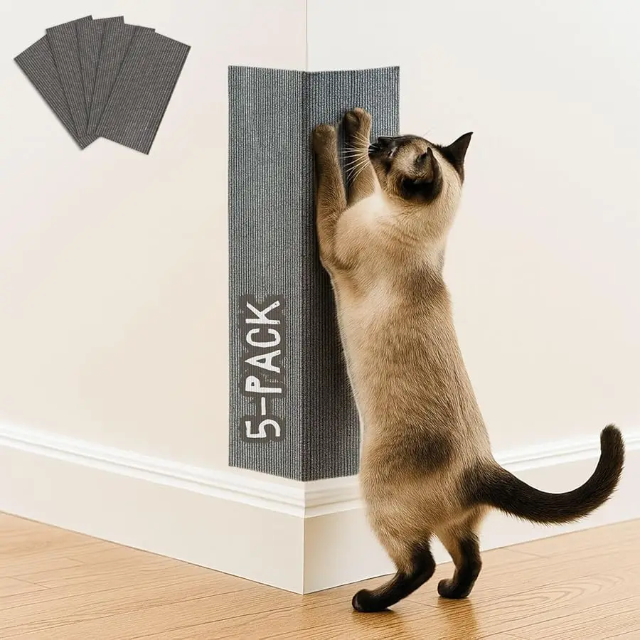 

Cat Scratch Mat (5 Pack), 23.6’’ x 11.8’’ Cat Wall Corner Scratcher, Versatile Self-Adhesive Replacement Easy Use for Cat Trees,