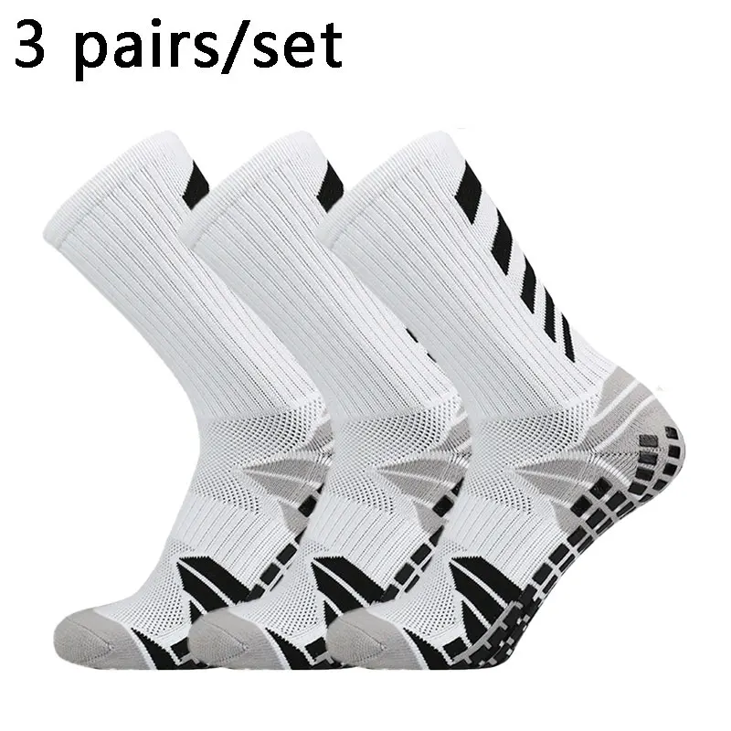 3 pairs heel X non-slip soccer socks Men wome non-slip football basketball sports grip socks 38-45 calcetines hombre futbol