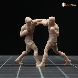 1/64 1/43 Male Boxing Competition Scene Miniatures Figures Diorama Model Mini Dolls Micro Photograph Props Display For Cars Toys