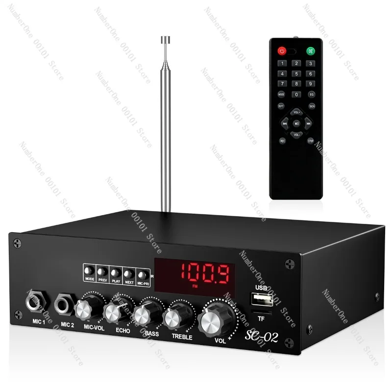 

2*100W High Power Bluetooth Power Amplifier Dual Channel Home Stage KTV Karaoke Mini Digital Amplifier