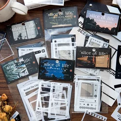 Journamm 10pcs/pack PET Ins Film Frame Stickers Decor Junk Journal DIY Scrapbooking Collage Stationery Vintage Materials Sticker