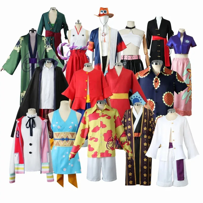 72th Anime Luffy Nami Zoro Uta Wano Shanks Portgas D Ace Nico Robin Trafalgar Law Cosplay disfraz sombrero Kimo