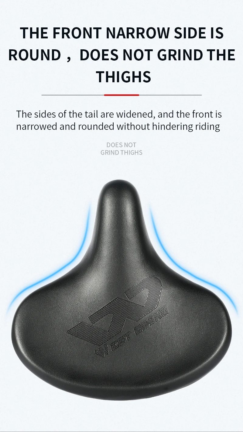 WEST BIKING Fahrradsattel Super Komfortabel Verbreitertes Kissen MTB City Bike Memory-Schaum Stoßdämpfend Sicherheits-Reflektierender Fahrradsitz – Detail 7