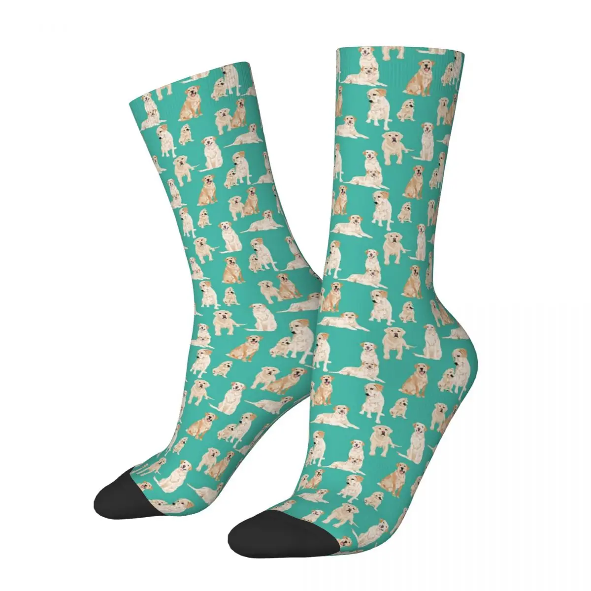 

Yellow Labs And Teal Socks Harajuku Sweat Absorbing Stockings All Season Long Socks Accessories for Man's Woman's Gifts