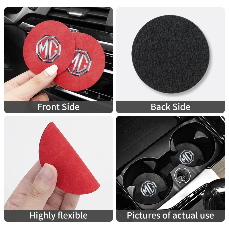 2PCS Car Coaster Water Cup Anti-Slip Pads For Morris Garages MG 6 3 5 7 TF ZR ZS HS GS GT Hector RX5 RX8 350 550 Gundam - view 6