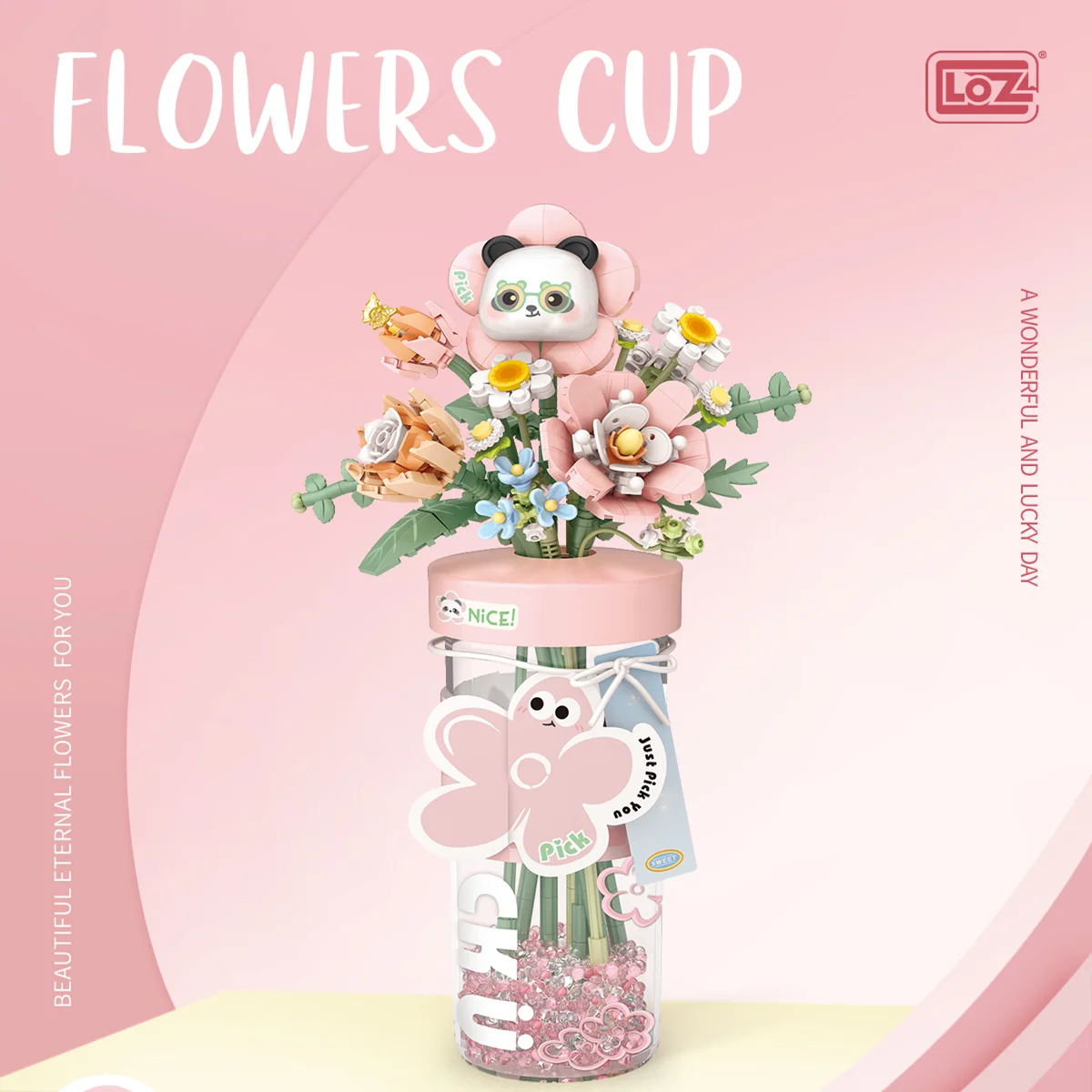 LOZ Presente de Dia dos Namorados para Meninas: Blocos de Construção Flor DIY Modelo Brinquedo de Montagem, Conjunto de Buquê Simulado, Presente de Aniversário para Meninas