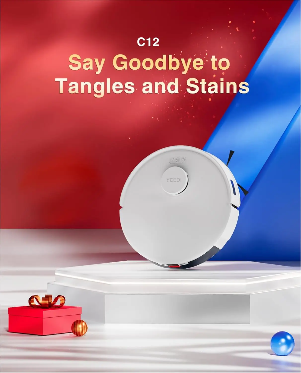 Robot Vacuum Cleaner and Mop, 8000Pa Strong Suction, ZeroTangle Brush, Smart Navigation, Self-Charging, Work with Alex