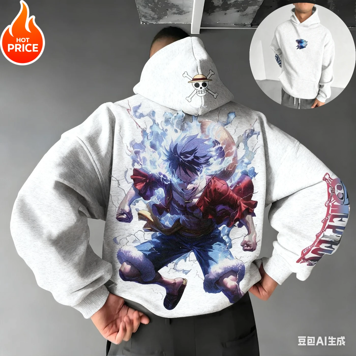 قطعة واحدة لوفي هاراجوكو 2025 جديد الشتاء الرجال هوديي الشارع خمر المرأة المتضخم مقنعين البلوز كم طويل للجنسين Y2K #1