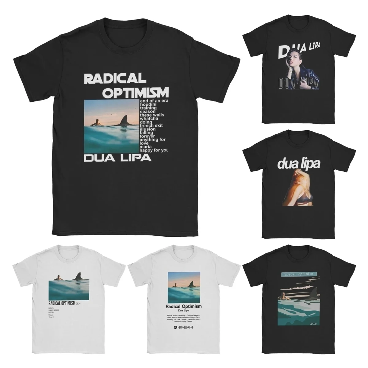 Leisure D-Dua Singer Lipa Radical Optimism Tour T-Shirts Men Crew Neck Pure Cotton T Shirt Short Sleeve Tee Gift merchandise