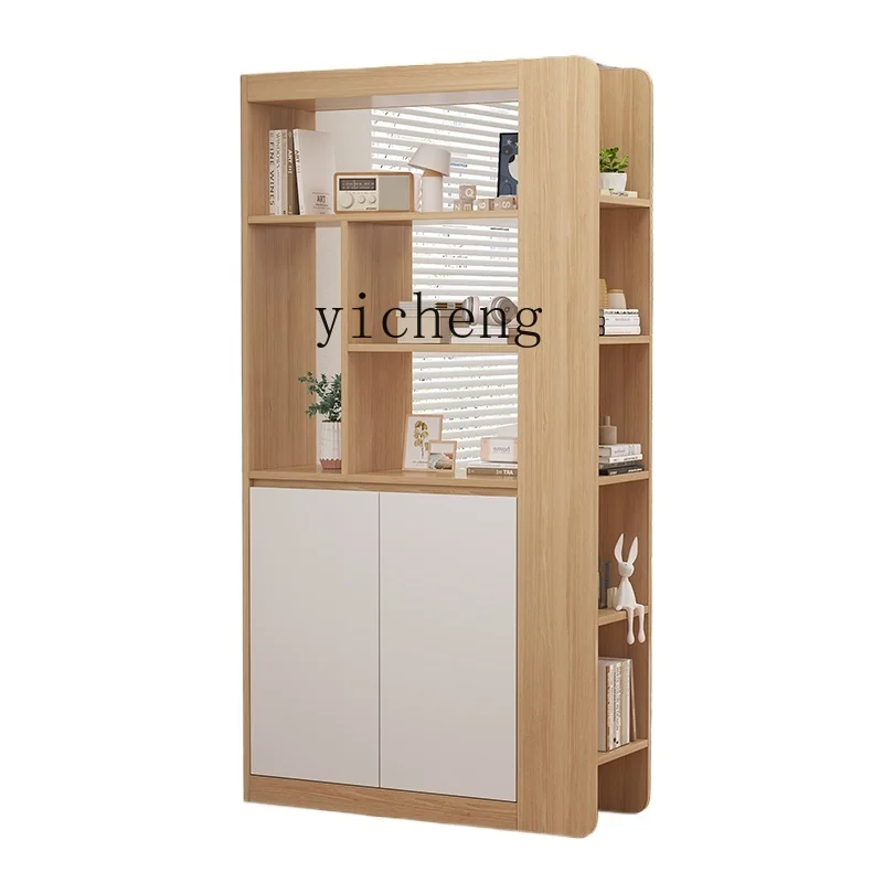 

ZK solid wood living room double-sided storage porch locker household integrated wall entry partition cabinet