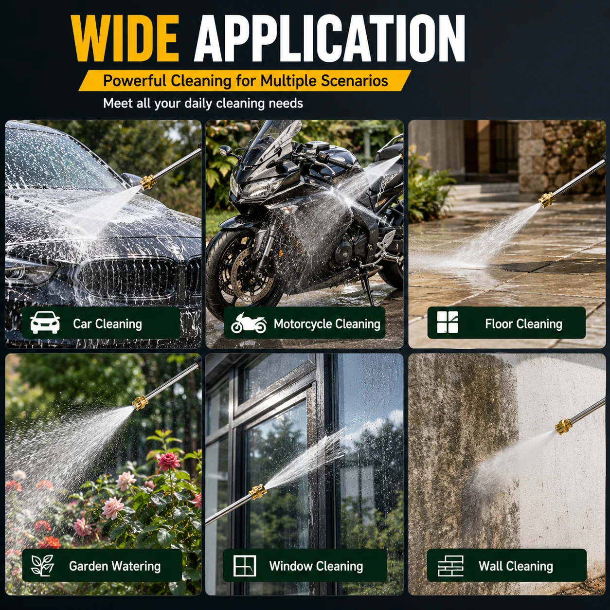90Bar、1800Wの出力を持つ、持ち運び可能な自動高圧洗 - Pressure Washer Foam Gun のレビューと価格