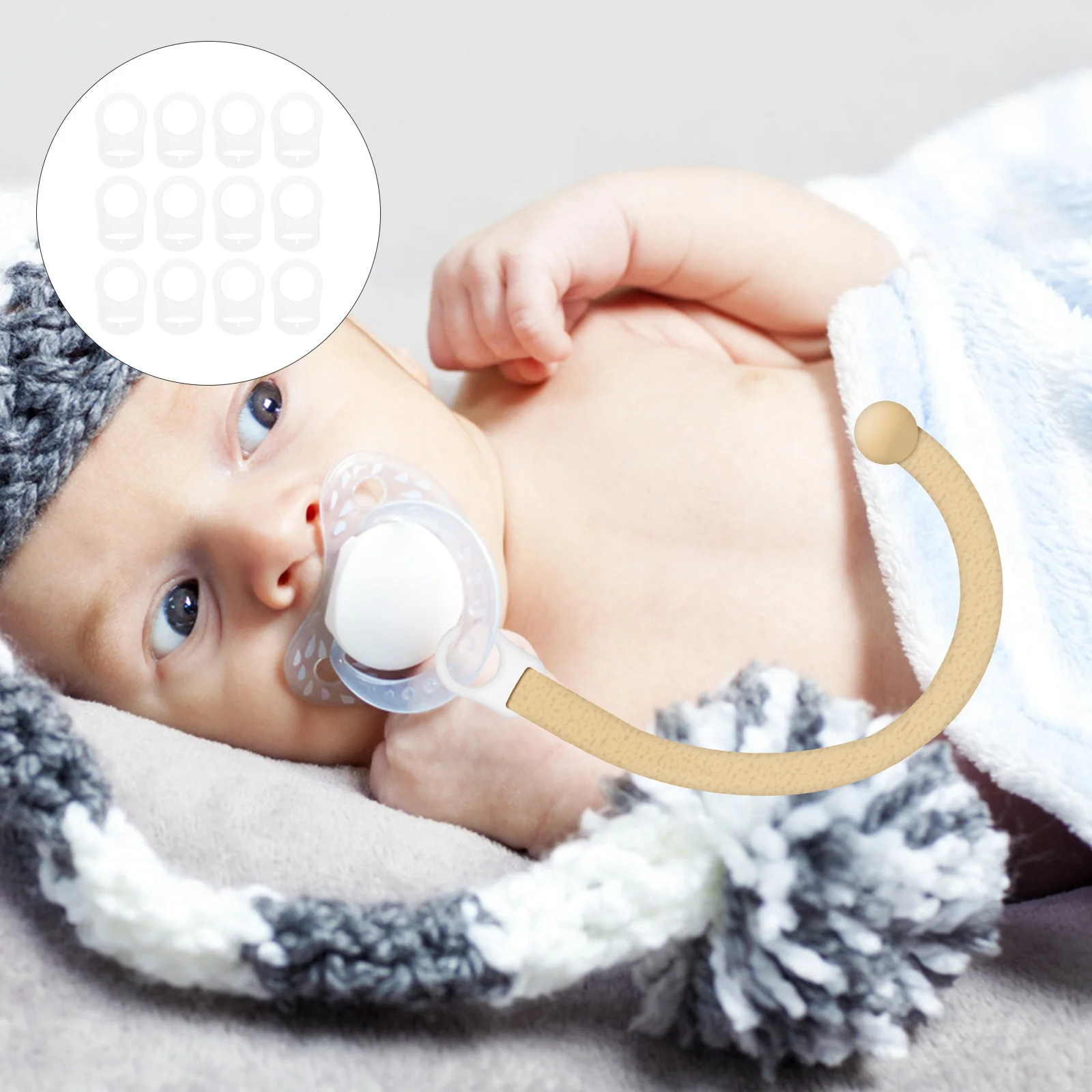 

12 шт., силиконовые кольца для соски, аксессуары для детской пустышки, адаптер для зажима, прочные запасные части, адаптер для зажима, аксессуары для соски