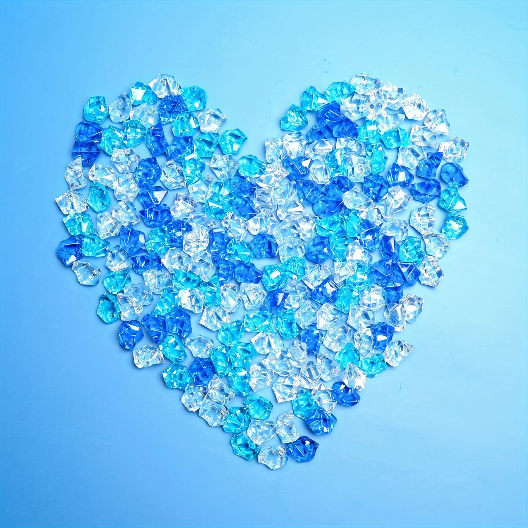 50/100/150pcs- Vibrant Blue  ice Rocks - Premium Fake ice Cubes & Sparkling Gems for Decorations, Weddings, Dly Crafts