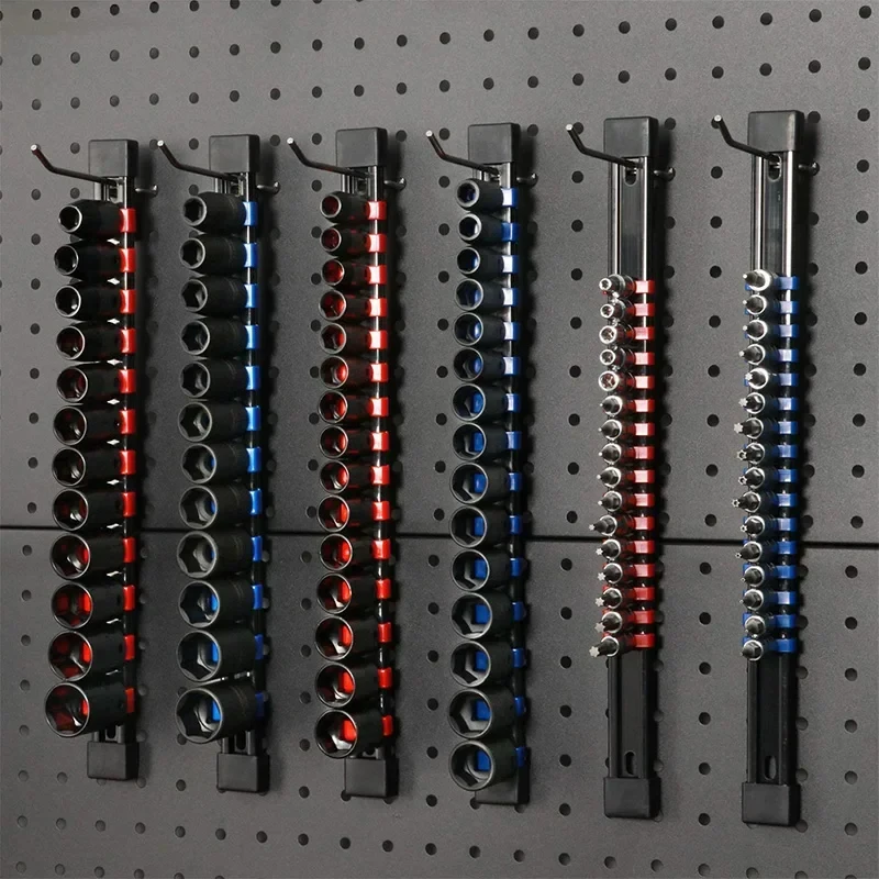 15Pack ABS Plastic Socket Organizer Rail Replacement Clips, 1/2 3/8 1/4 Drive Spring Loaded Ball Bearing Socket Holder Tool Rack