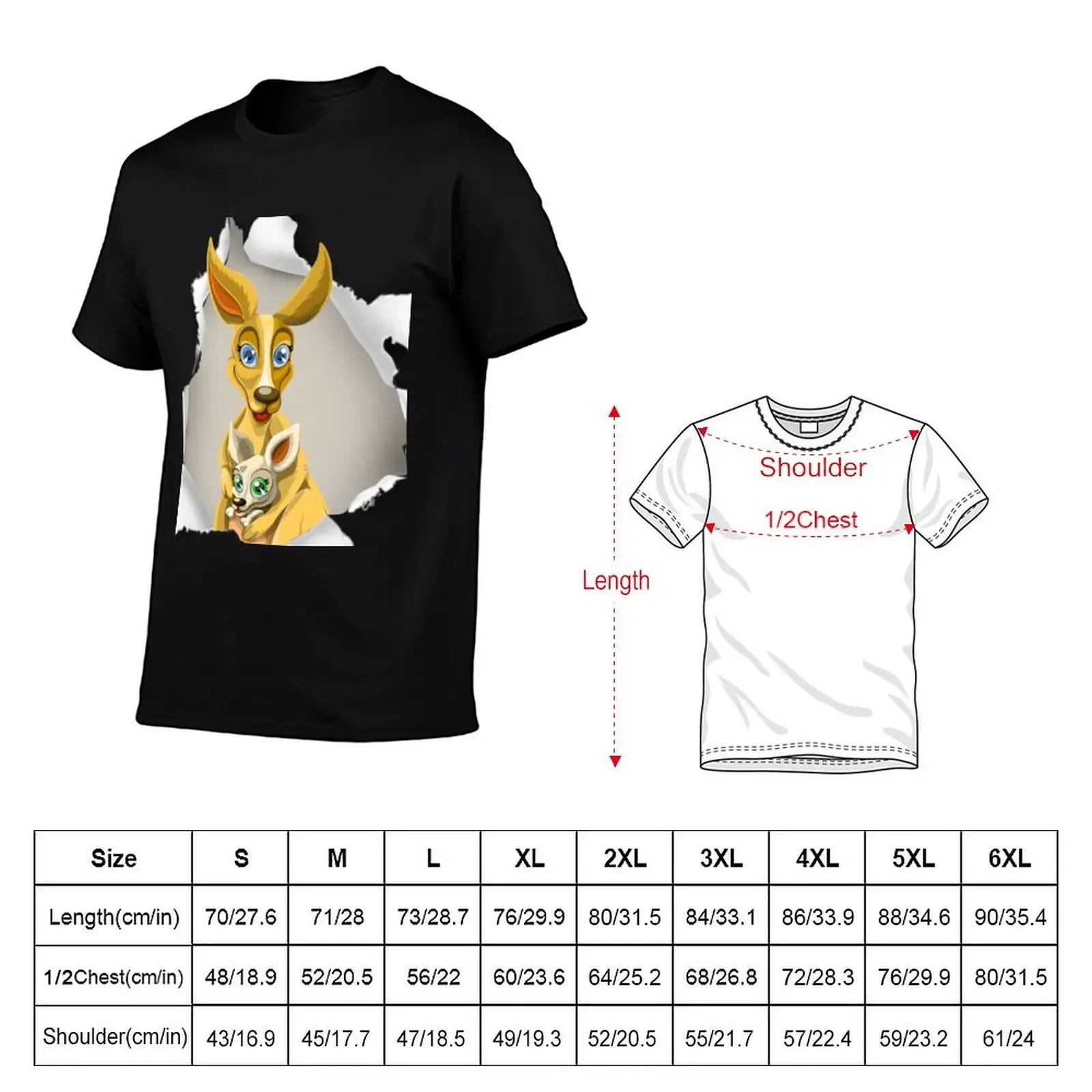 Cute Kangaroo joey T-Shirt quick drying graphic t shirt vintage plain white t shirts men