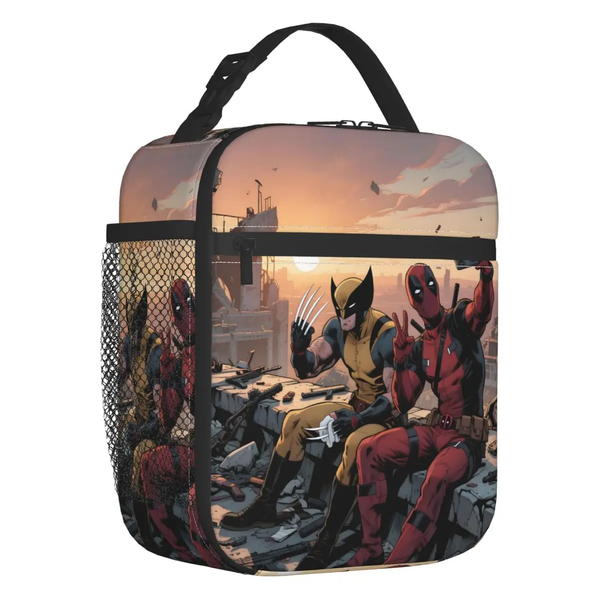 

Изолированная сумка для обеда «Росомаха», женская сумка-тоут с героями мультфильмов, крутой супергерой, многоразовый термохолодильник, коробка для еды, ланч-бокс для работы, школы, путешествий