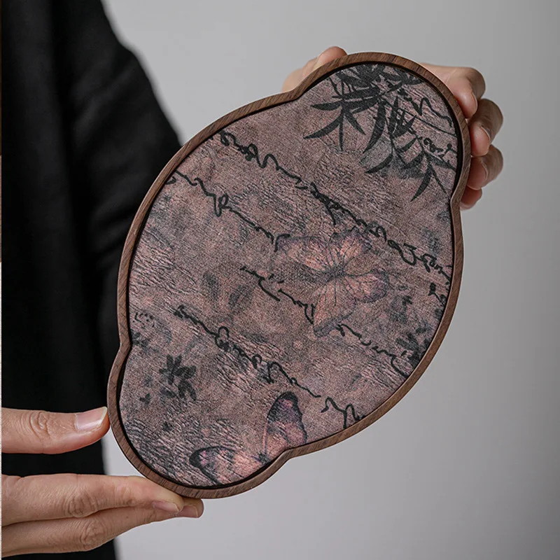 

Black Walnut Wood Tea Tray, Solid Wood Tray, Heat Insulation Pad, Tea Art and Zen Path Decoration