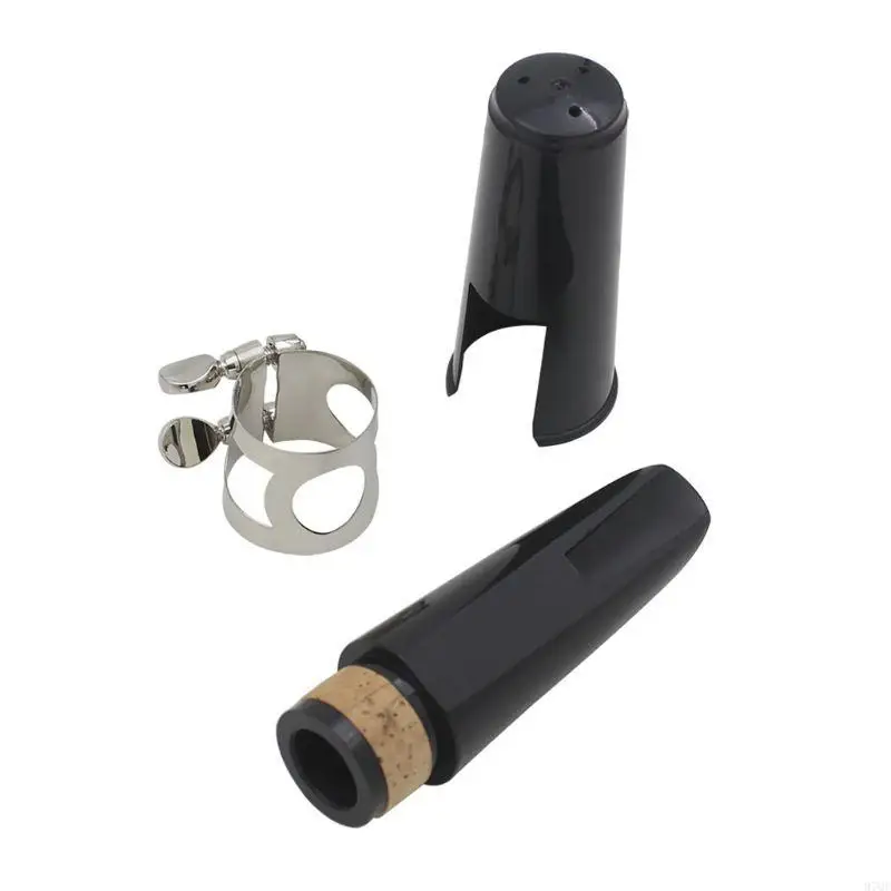 97QE Plastic Flat Clarinet Mouthpiece & Clamp Woodwind Instruments （Black）