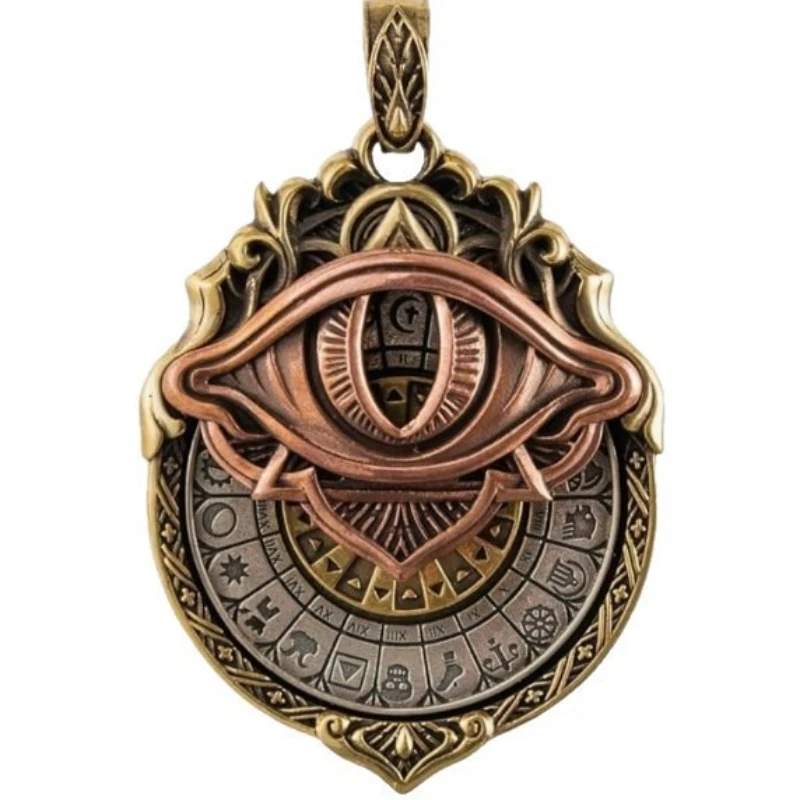 

Tarot card visual pendant with dual bearing design necklace