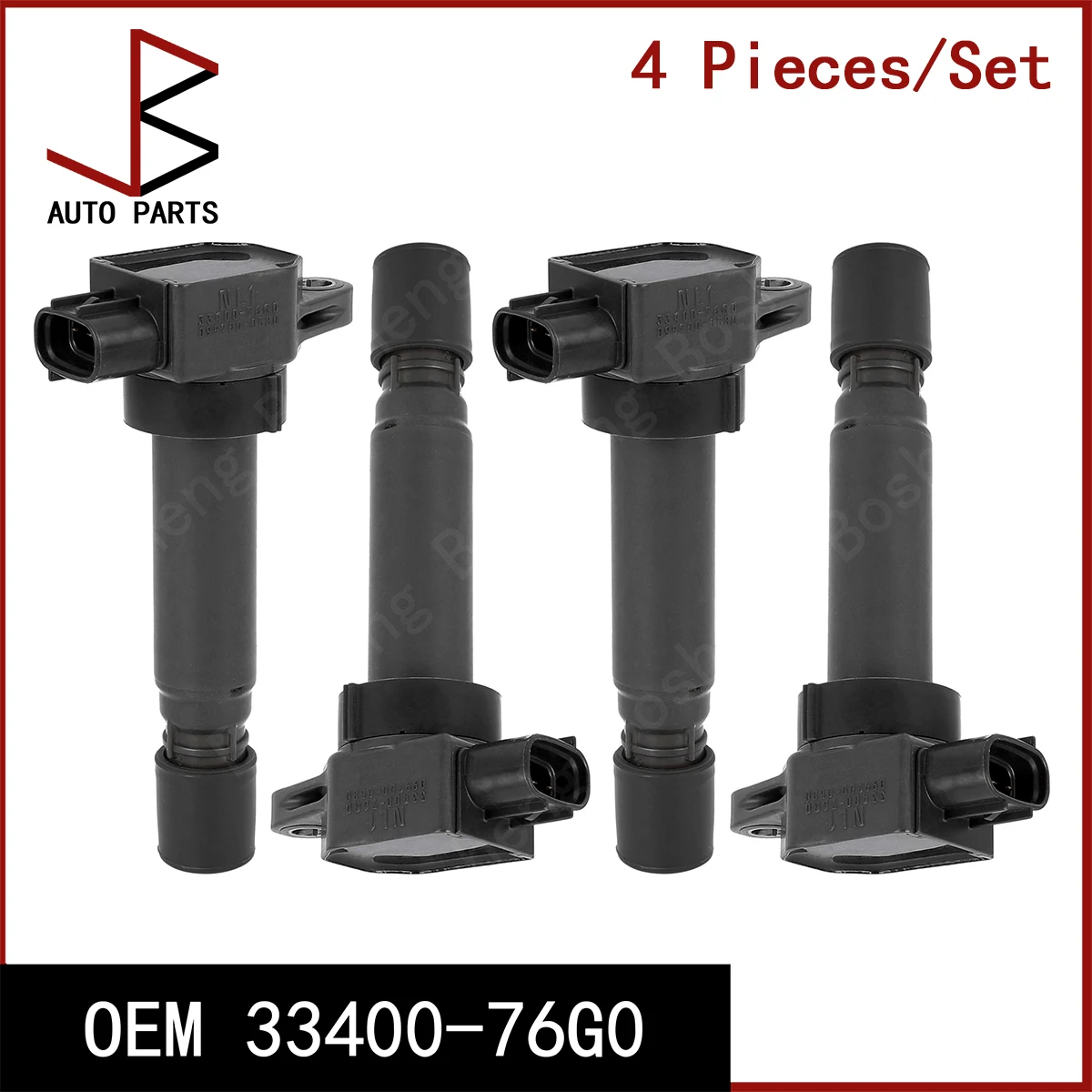 4шт OEM 33400-76G0 099700 -0580 Катушка зажигания для Suzuki ALTO III WAGON R+ 1.0 3340076 G0 0997000580